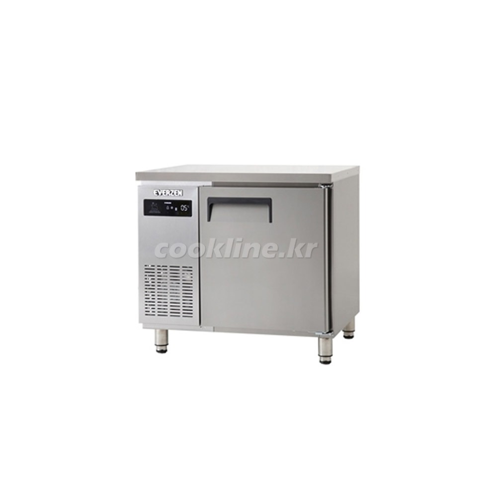 유니크대성 에버젠 냉동테이블900 1도어 스텐 간냉식 업소용 UDS-9FTIE