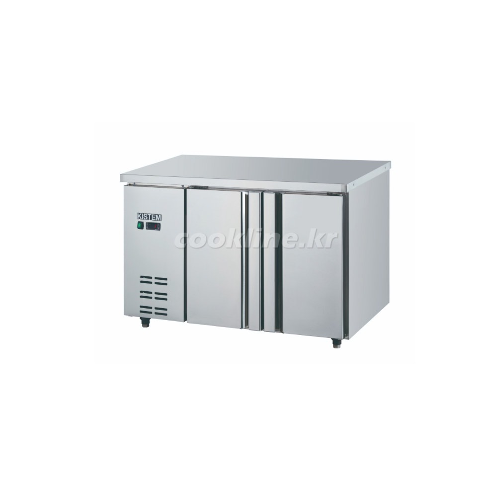 키스템 KIS-PDT12R 테이블냉장고[좌측기계실]1200x700x800 직접냉각방식 디지털 올스텐(내부+외부)[매장앞1층 하차 무료]
