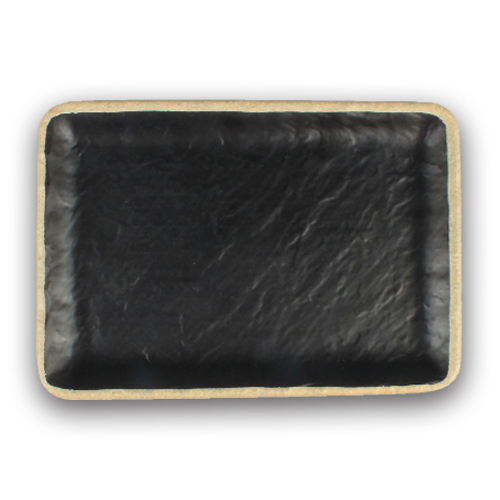 엔틱블랙 돌무늬카스타 DS-7282 다용도쟁반 양념받침 사각접시