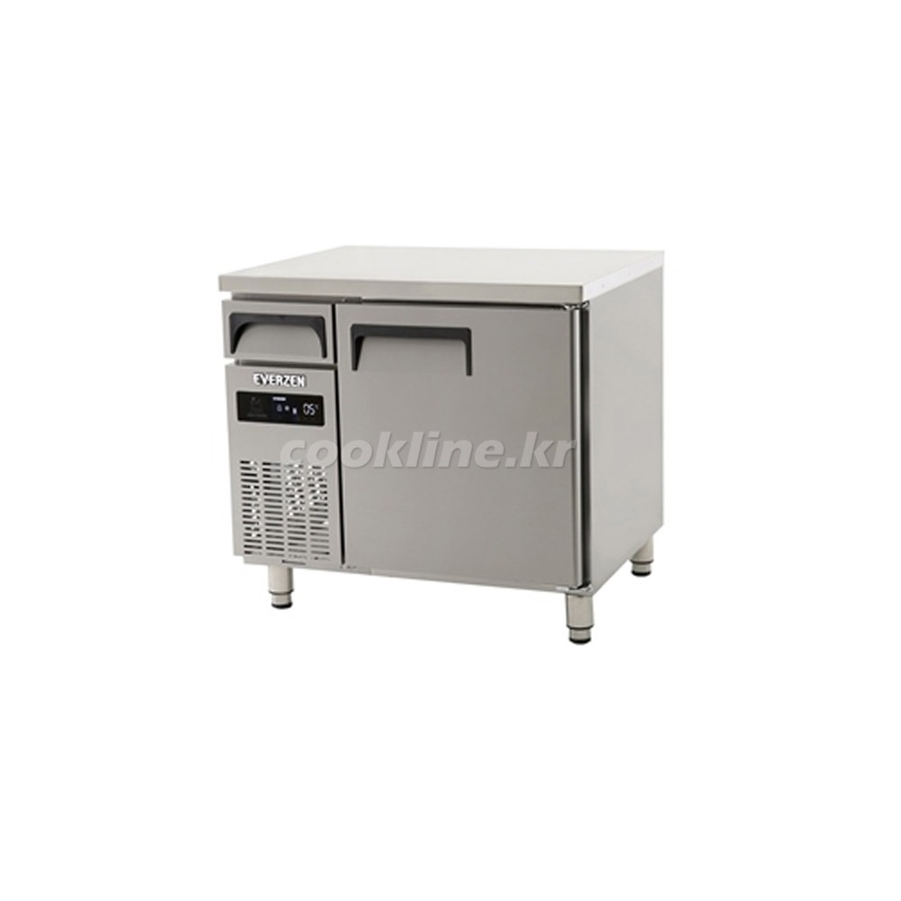 유니크대성 에버젠 냉동테이블900 1도어 스텐 직냉식 업소용 UDS-9FTDE