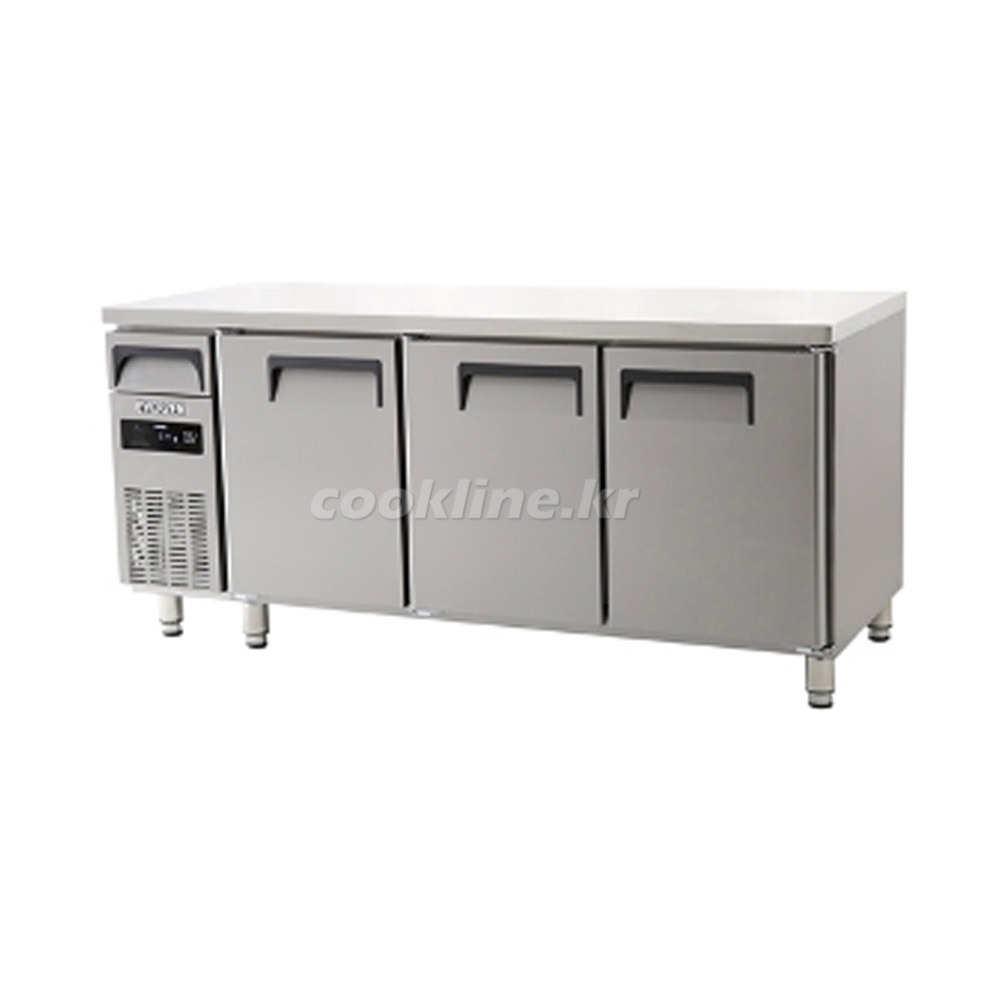 유니크대성 에버젠 냉동냉장테이블1800 3도어 스텐 직냉식 업소용 UDS-18RFTDE-NSV