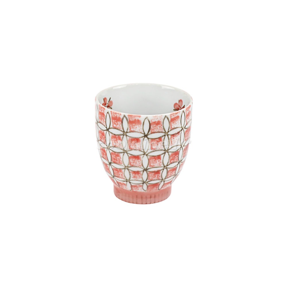 VIP-361 붉은꽃컵 지름73×H78 [최소구매5개] 일식컵 도자기컵 물컵