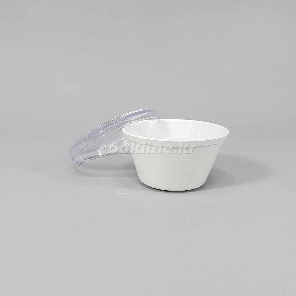 미색 물김치 수정과그릇(샤링) 개별선택가능 죽그릇 후식그릇 얼로이PC 환자식기 35C