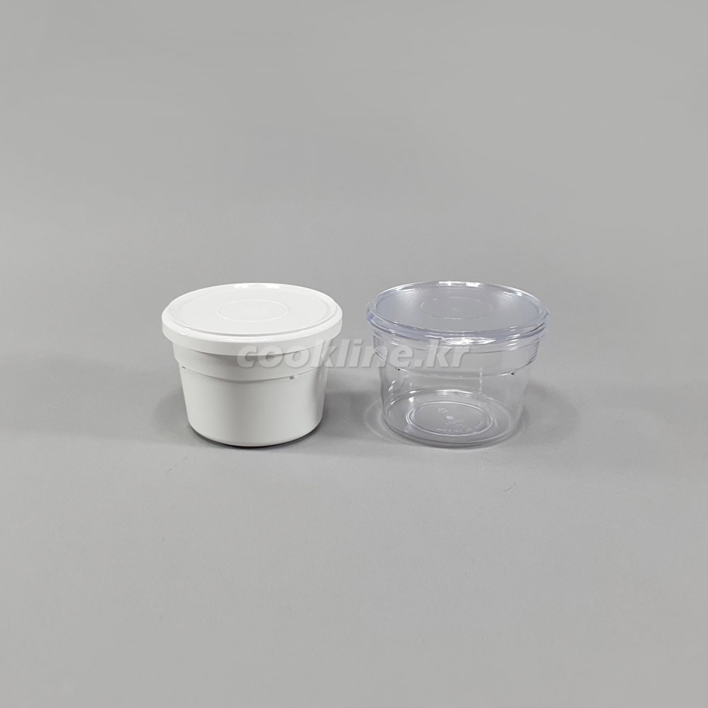 병원용 죽그릇(미색/투명) 350B 얼로이PC 병원식기