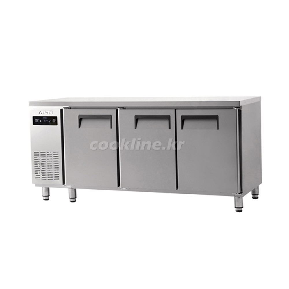 유니크대성 에버젠 냉장냉동테이블1800 3도어 스텐 간냉식 업소용 UDS-18RFTIE