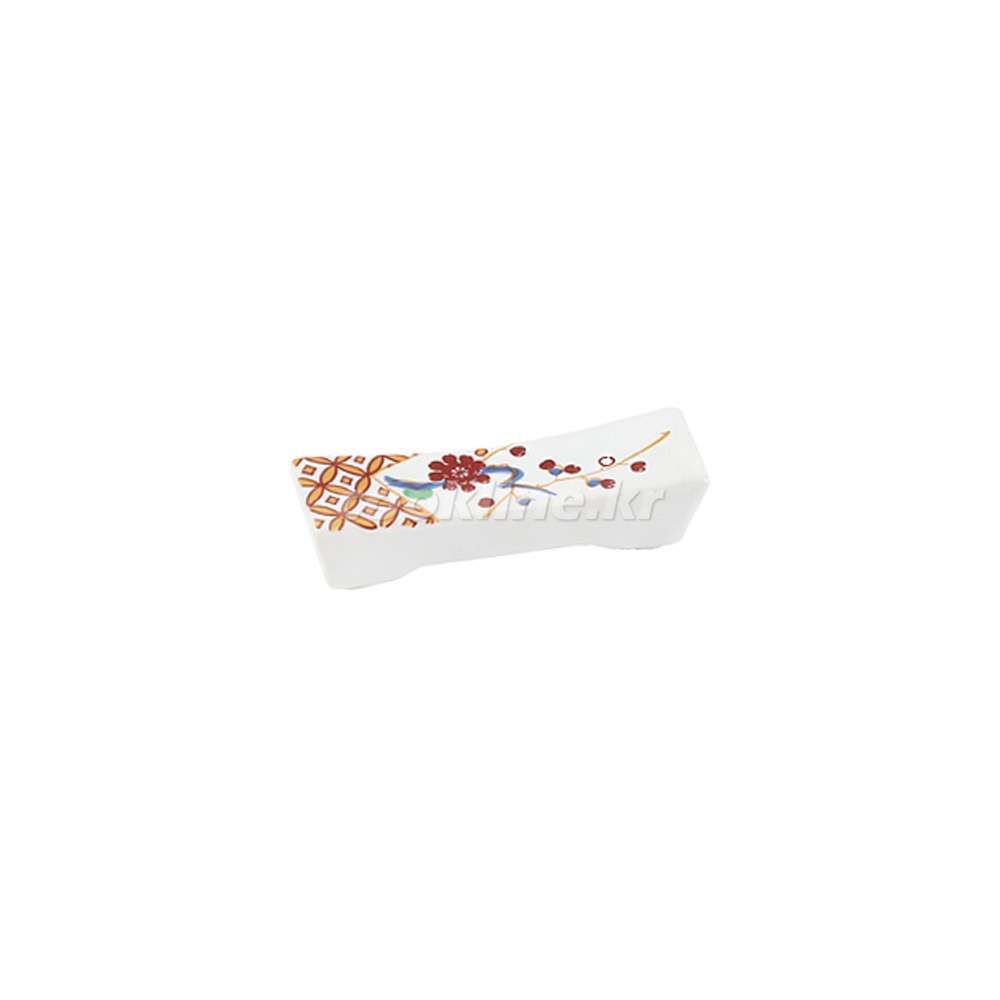 초이스-5 빨간꽃 젓가락받침 65x20xH15 수저받침 도자기수저받침 [최소구매 수량5개]