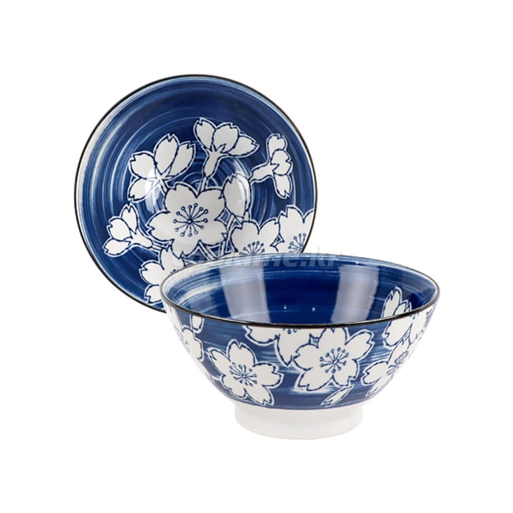 일제-486 블루벚꽃 면기 지름180×H90 국수그릇 소면기 비빔그릇 도자기면기