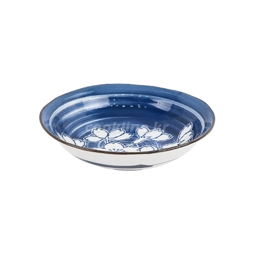일제-487 블루벚꽃 탕기 지름255×H60 국수그릇 라면기 소면기 비빔그릇 도자기면기