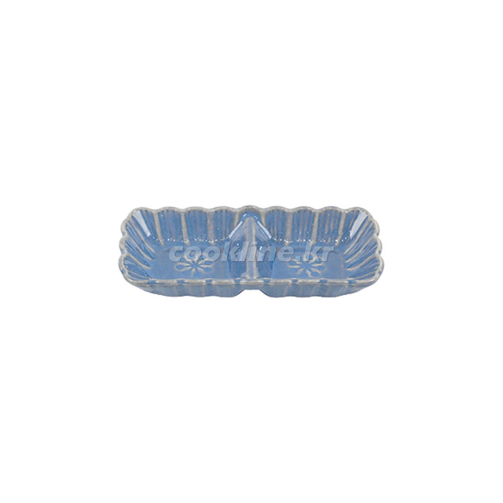 블링-252 꽃잎 이절초장기 125×57×H20 [최소구매 5개] 쌍초장 소스그릇 양념그릇 도자기초장기 초장그릇