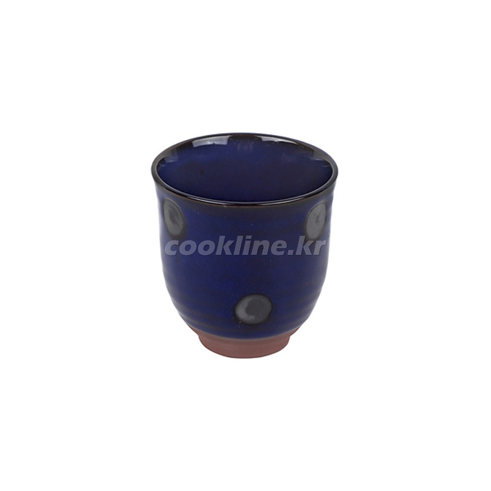블링-114 투톤 둥근 컵 (청도트) 지름81×H82 [최소구매 5개] 물컵 도자기컵 일식컵 후식컵