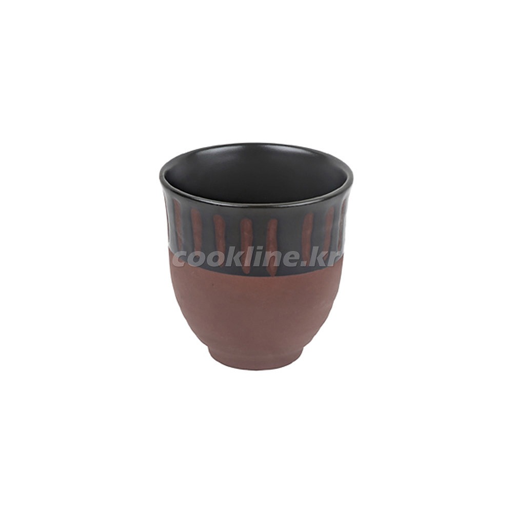 블링-113 투톤 둥근 컵 (블랙) 지름81×H82 [최소구매 5개] 물컵 도자기컵 일식컵 후식컵