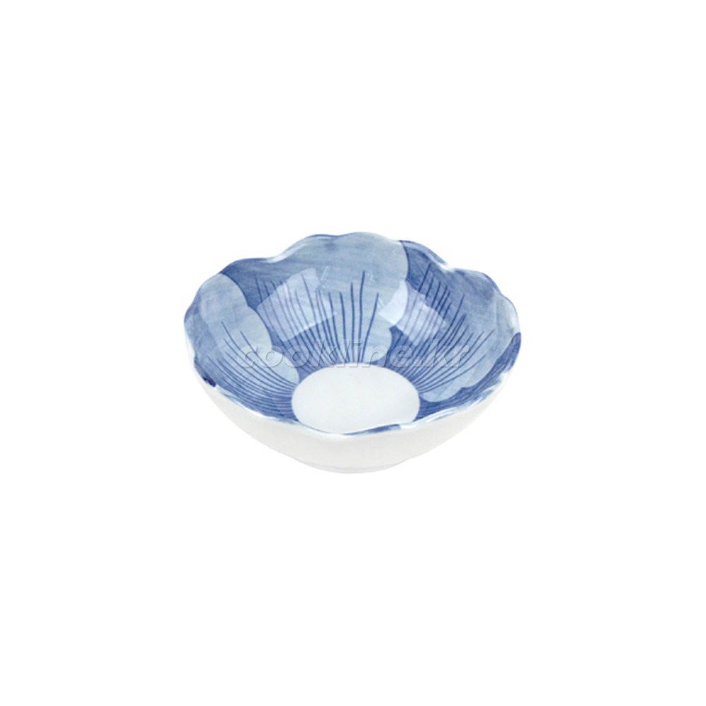 블링-157 파란꽃 찬기 지름108×H41 [최소구매 5개] 반찬그릇 구프 쿠프 일식찬기 도자기 찬기