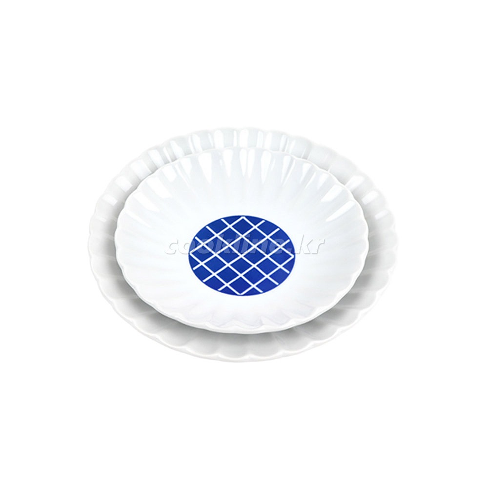 블링-192~193 웨이브 접시(격자) / 중~대 / 지름175~216 2종택1 [최소구매 5개] 원접시 요리접시 개인접시 앞접시 도자기접시 일식접시