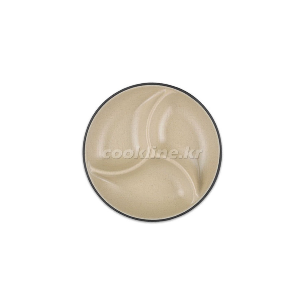 체크투톤(콜크) 원3절 안주접시 나눔찬기 칸찬기 반찬그릇 멜라민찬기 DS-7101