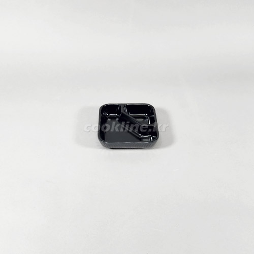 월포스 에코 다용도2절-블랙 103x103x25mm 나눔접시 사각접시